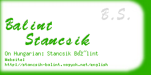 balint stancsik business card